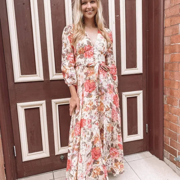 Vibrant Floral Long Sleeve Maxi Dress - Picture 9 of 9